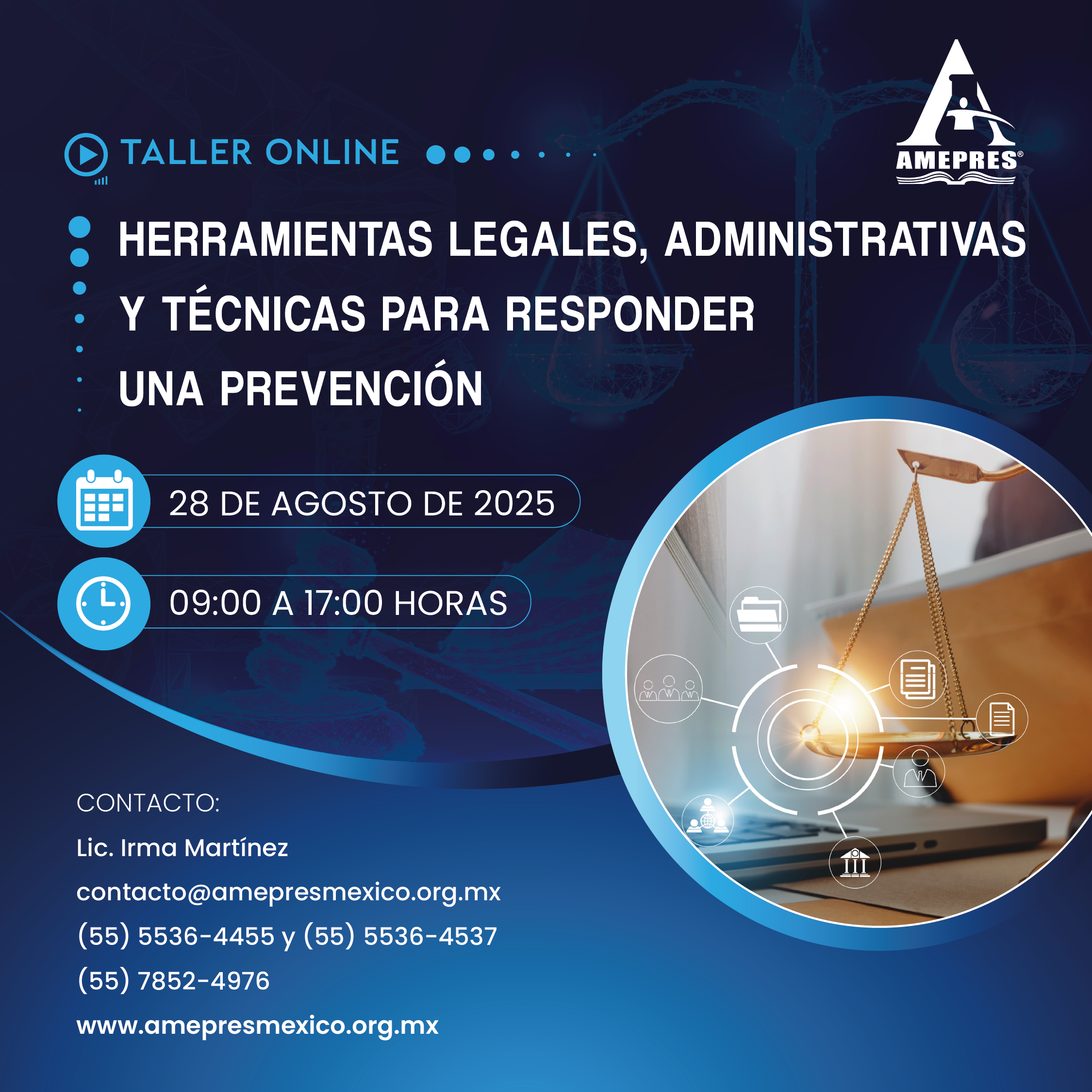 Taller Online: Herramientas legales, administrativas y técnicas para responder una prevención